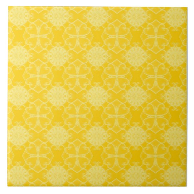 Mediterranean-Style Pattern: Yellow and White Tile (Front)