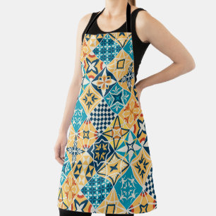 Mediterranean style tiles cooking Provence Tuscany Apron