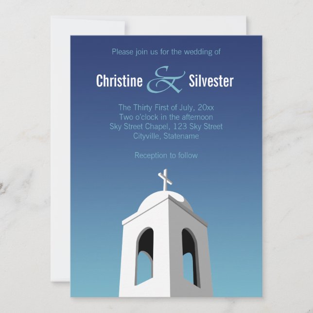 Mediterranean Summer, 5.5x7.5 wedding Invitation (Front)