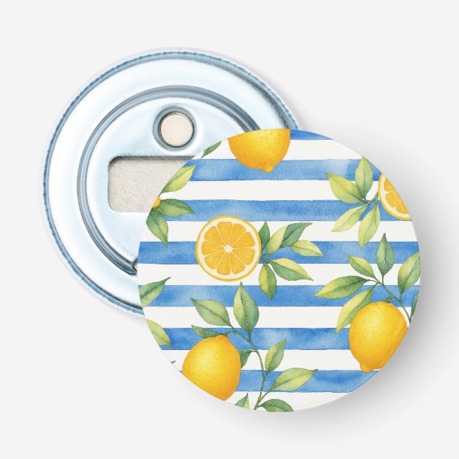 Mediterranean Summer Citrus Kitchen Decor Bottle Opener (Front)