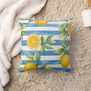 Mediterranean Summer Citrus Kitchen Decor Cushion