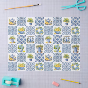 Mediterranean Summer Lemon Pattern Tissue Paper