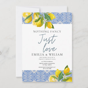 Mediterranean Summer Lemon Wedding Reception Invitation