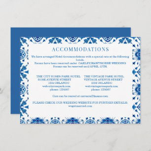Mediterranean summer modern blue mosaic Wedding Card