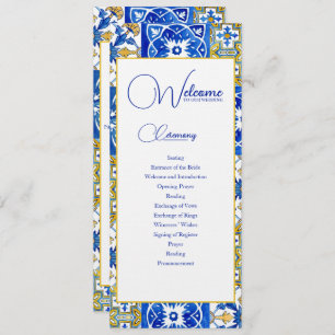 Mediterranean summer modern tile Wedding Programme