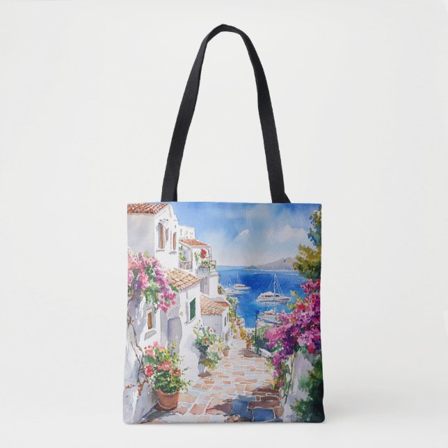 Mediterranean Summer Tote Bag (Front)