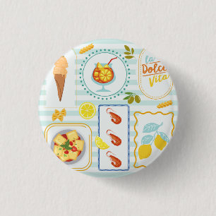 Mediterranean Summer Vibes 3 Cm Round Badge
