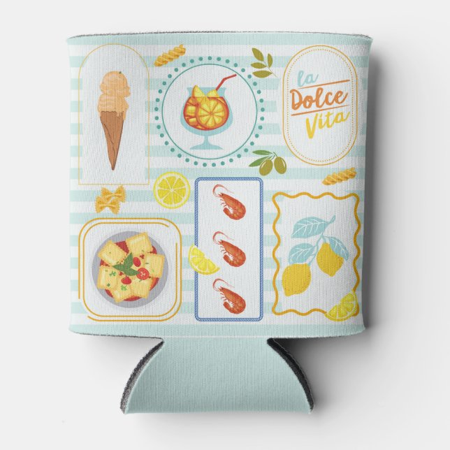 Mediterranean Summer Vibes Can Cooler (Front)