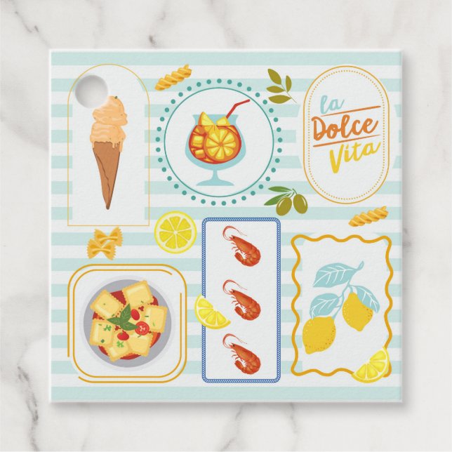 Mediterranean Summer Vibes Favour Tags (Front)