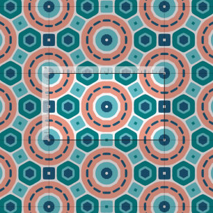 Mediterranean Summer Vibes Geometric Pattern Fabric