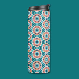 Mediterranean Summer Vibes Geometric Pattern Thermal Tumbler