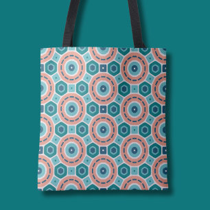 Mediterranean Summer Vibes Geometric Pattern Tote Bag