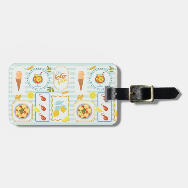 Mediterranean Summer Vibes Luggage Tag (Front Horizontal)