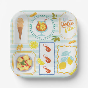Mediterranean Summer Vibes Paper Plate