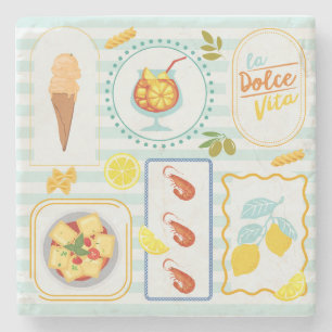 Mediterranean Summer Vibes Stone Coaster