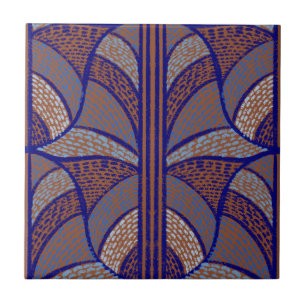 Mediterranean Terracotta & Blue Mosaic Pattern  Tile