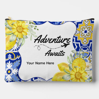 Mediterranean Theme Travel Makeup Bag