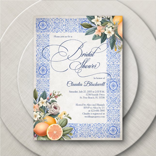 Mediterranean Tile Baby Shower Invitation (Creator Uploaded)