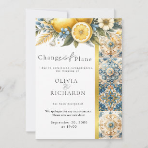 Mediterranean  Tile flower Italian Positano Lemon  Invitation