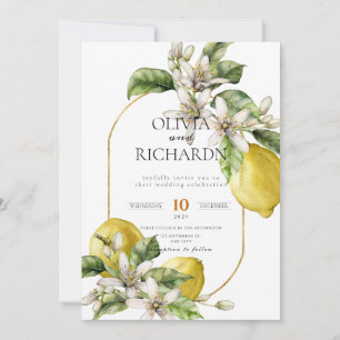 Mediterranean Tile flower Italian Positano Lemon  Invitation