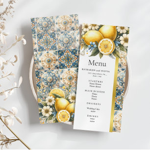 Mediterranean Tile flower Italian Positano Lemon Menu