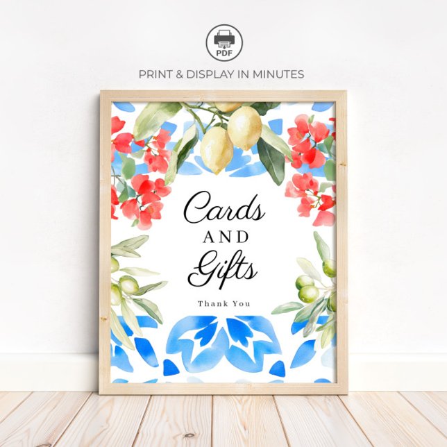 Mediterranean Tile Lemon Cards & Gifts Sign (Creator Uploaded)