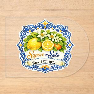 Mediterranean Tile Lemon – Watercolor Art with Nam Acrylic Invitations