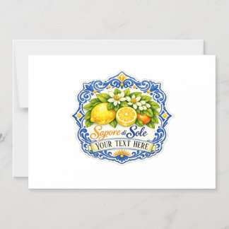 Mediterranean Tile Lemon – Watercolor Art with Nam Magnetic Invitation