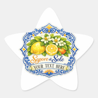 Mediterranean Tile Lemon – Watercolor Art with Nam Star Sticker
