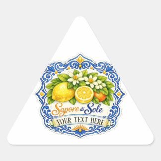 Mediterranean Tile Lemon – Watercolor Art with Nam Triangle Sticker