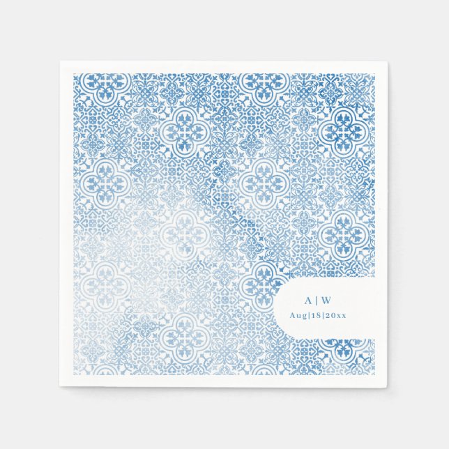 Mediterranean tile pattern napkin (Front)