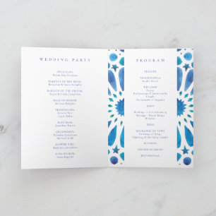 Mediterranean tile wedding hymn booklet and programme