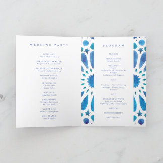 Mediterranean tile wedding hymn booklet and programme