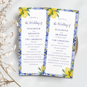 Mediterranean Tile Wedding with Lemons Programme