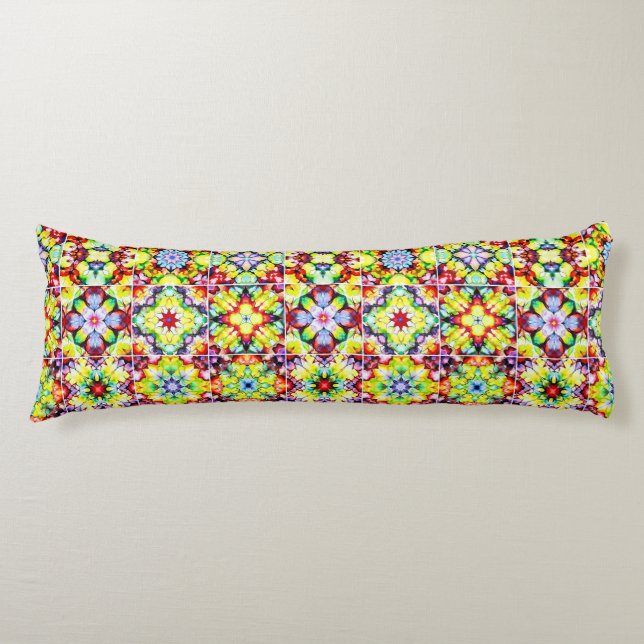 Mediterranean Tiles, Alcohol Ink Tiles, Majolica Body Cushion (Front)