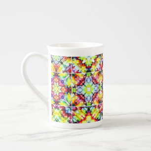 Mediterranean Tiles, Alcohol Ink Tiles, Majolica Bone China Mug