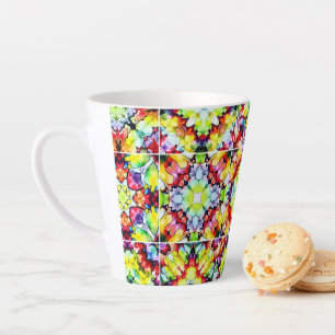 Mediterranean Tiles, Alcohol Ink Tiles, Majolica Latte Mug