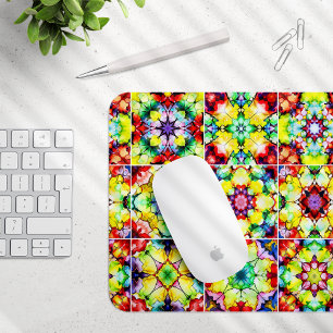 Mediterranean Tiles, Alcohol Ink Tiles, Majolica Mouse Mat