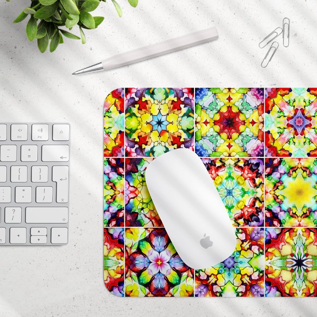 Mediterranean Tiles, Alcohol Ink Tiles, Majolica Mouse Mat (Creator Uploaded)