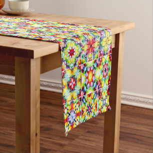 Mediterranean Tiles, Alcohol Ink Tiles, Majolica Short Table Runner