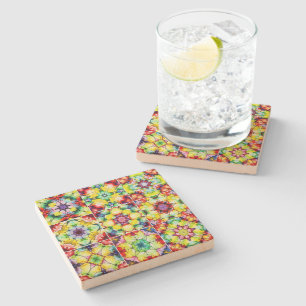 Mediterranean Tiles, Alcohol Ink Tiles, Majolica Stone Coaster