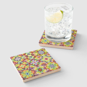 Mediterranean Tiles, Alcohol Ink Tiles, Majolica Stone Coaster