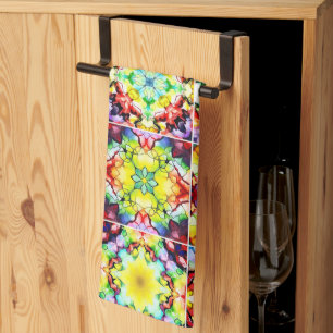 Mediterranean Tiles, Alcohol Ink Tiles, Majolica Tea Towel