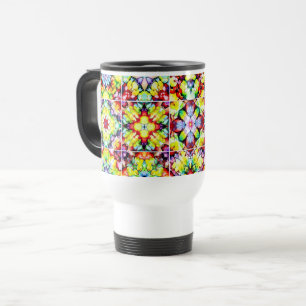 Mediterranean Tiles, Alcohol Ink Tiles, Majolica Travel Mug