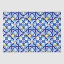 Mediterranean tiles,blue tiles,lemon,