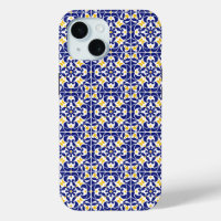 Mediterranean Tiles Blue & Yellow Pattern