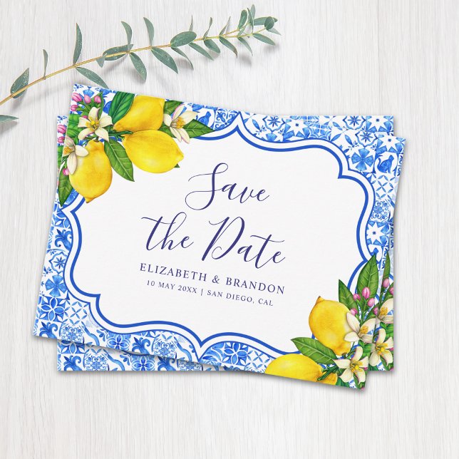 Mediterranean Tiles  Italian Style Wedding  Postcard (Creator Uploaded)