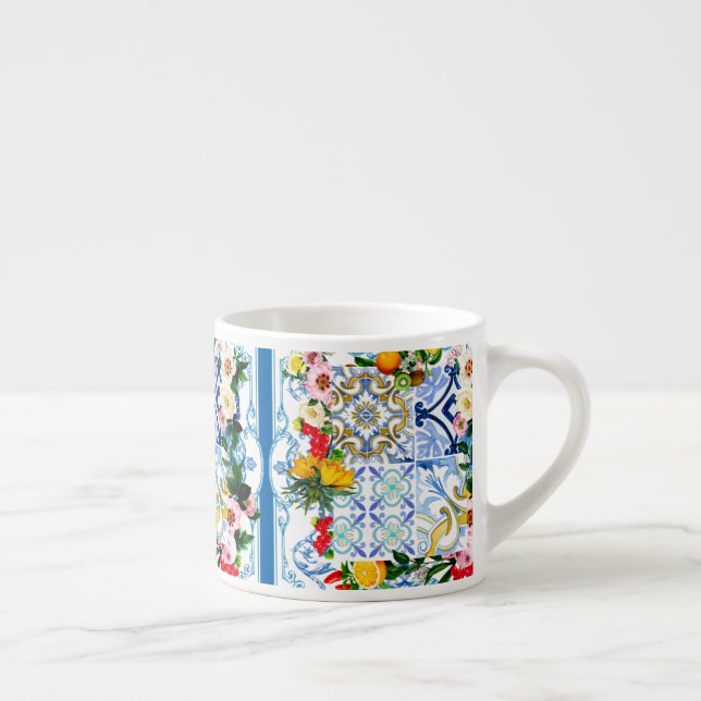 Mediterranean tiles, majolica,Sicilian style     C Espresso Cup (Right)