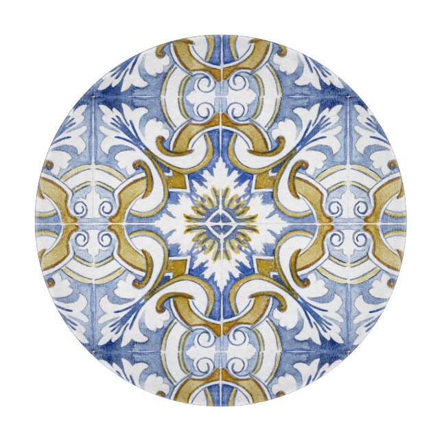 Mediterranean tiles, majolica,Sicilian style     Cutting Board (Front)