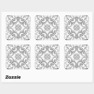 Mediterranean tiles, majolica,Sicilian style     Square Sticker